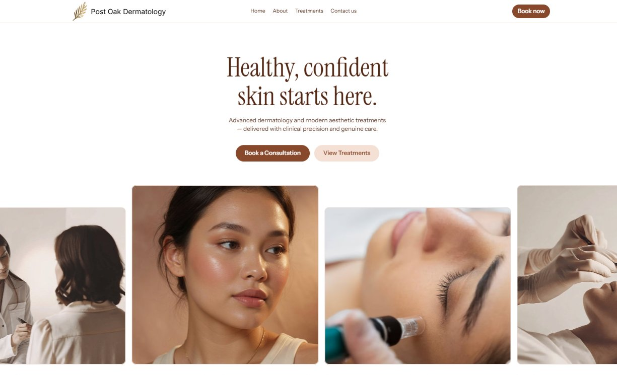 Post Oak Dermatology website preview
